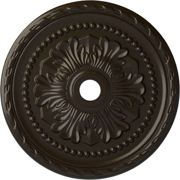 Ekena Millwork Palmetto Ceiling Medallion (Canopies up to 7 5/8"), 31 1/2"OD x 3 5/8"ID x 1 3/4"P, Stone Hearth CM31PMSHF - main